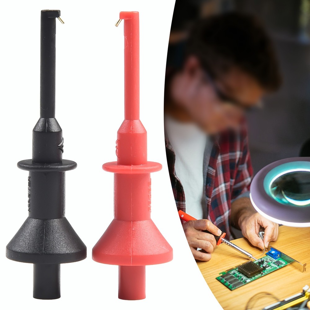 Testing Hook Clip Pair 2pcs with 4mm Threaded Leads for Multimeter Probing