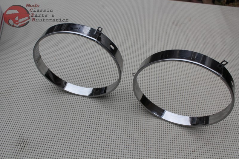 7" Headlight Headlamp Bulb Retaining Retainer Trim Ring Set GM Chevy Oldsmobile