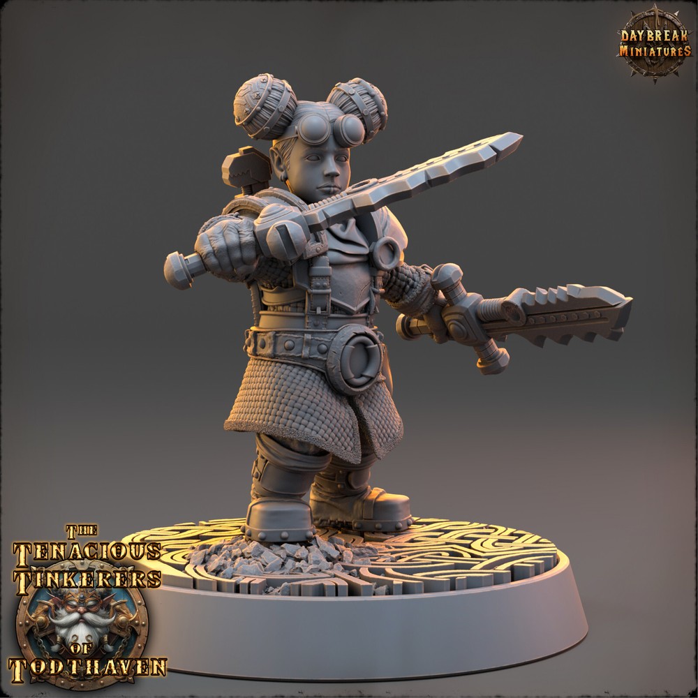 Gnome Fighter Elsa | DayBreak Miniatures |