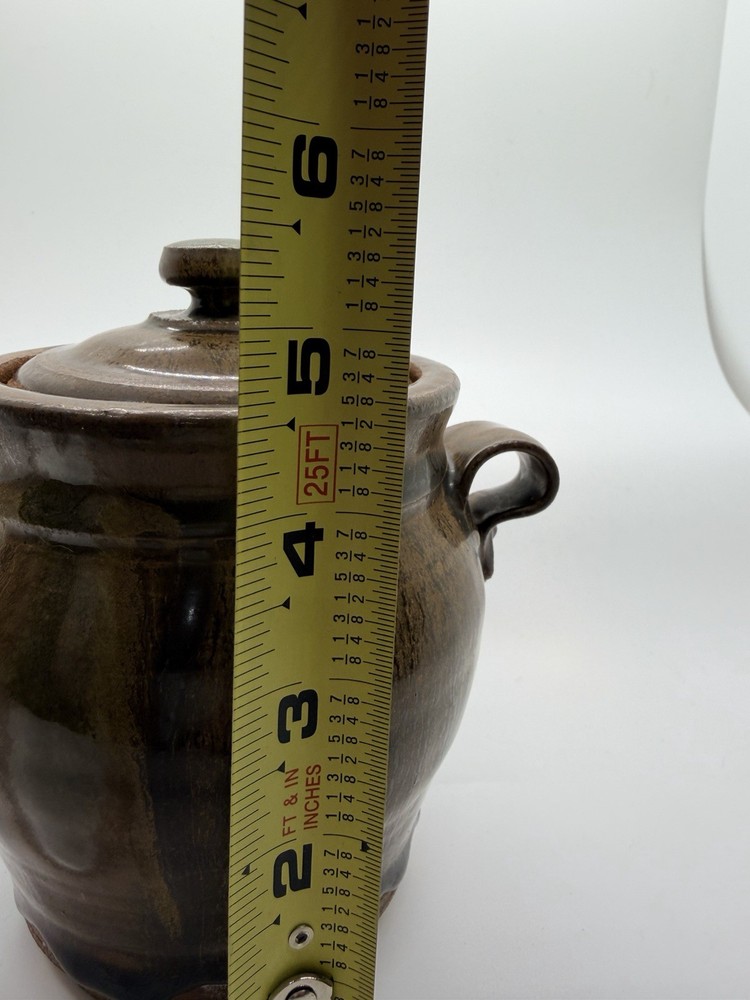 Handmade Stoneware Earthenware Pottery Snall Lidded Jar By Corey