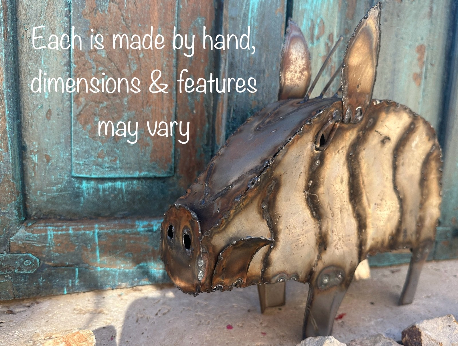 Handcrafted Rustic Metal Javalina Quail Yard Art