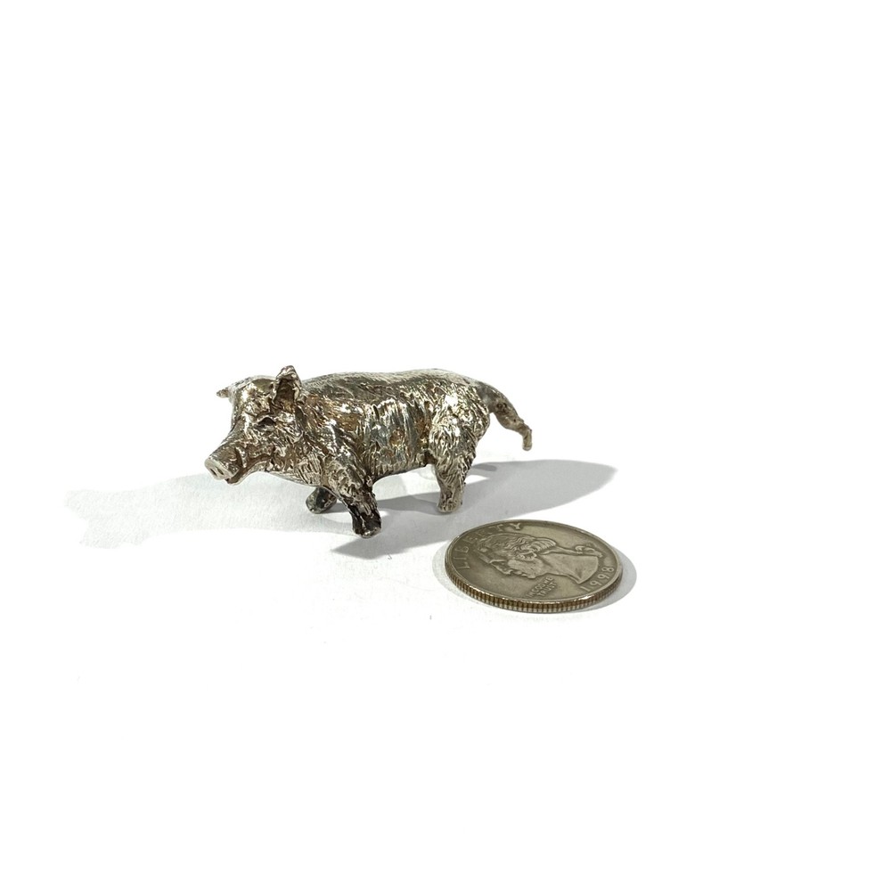 vintage heavy solid silver Warthog miniature , figurine