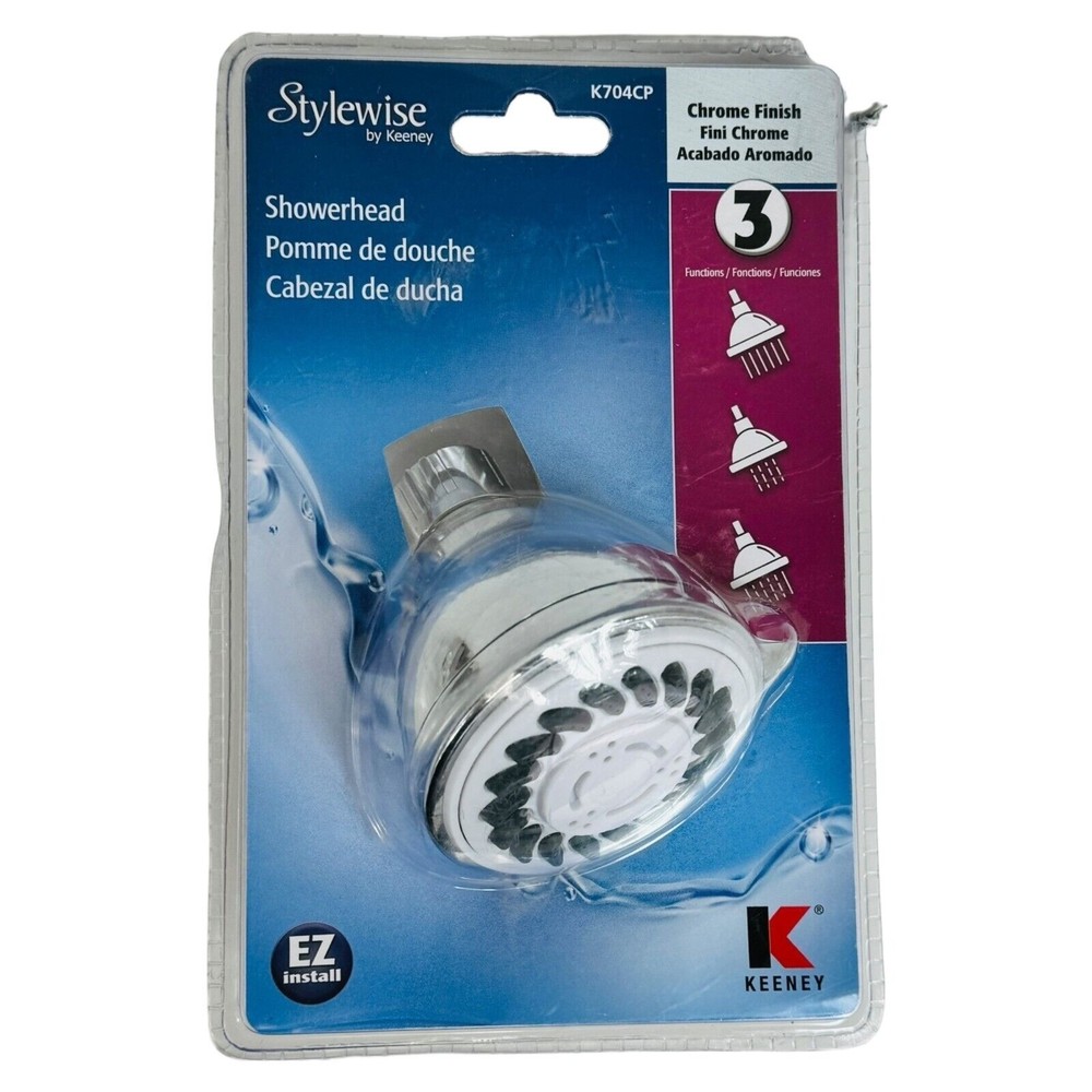 Stylewise By Keeney K704CP Chrome 3-Function Showerhead EZ Install