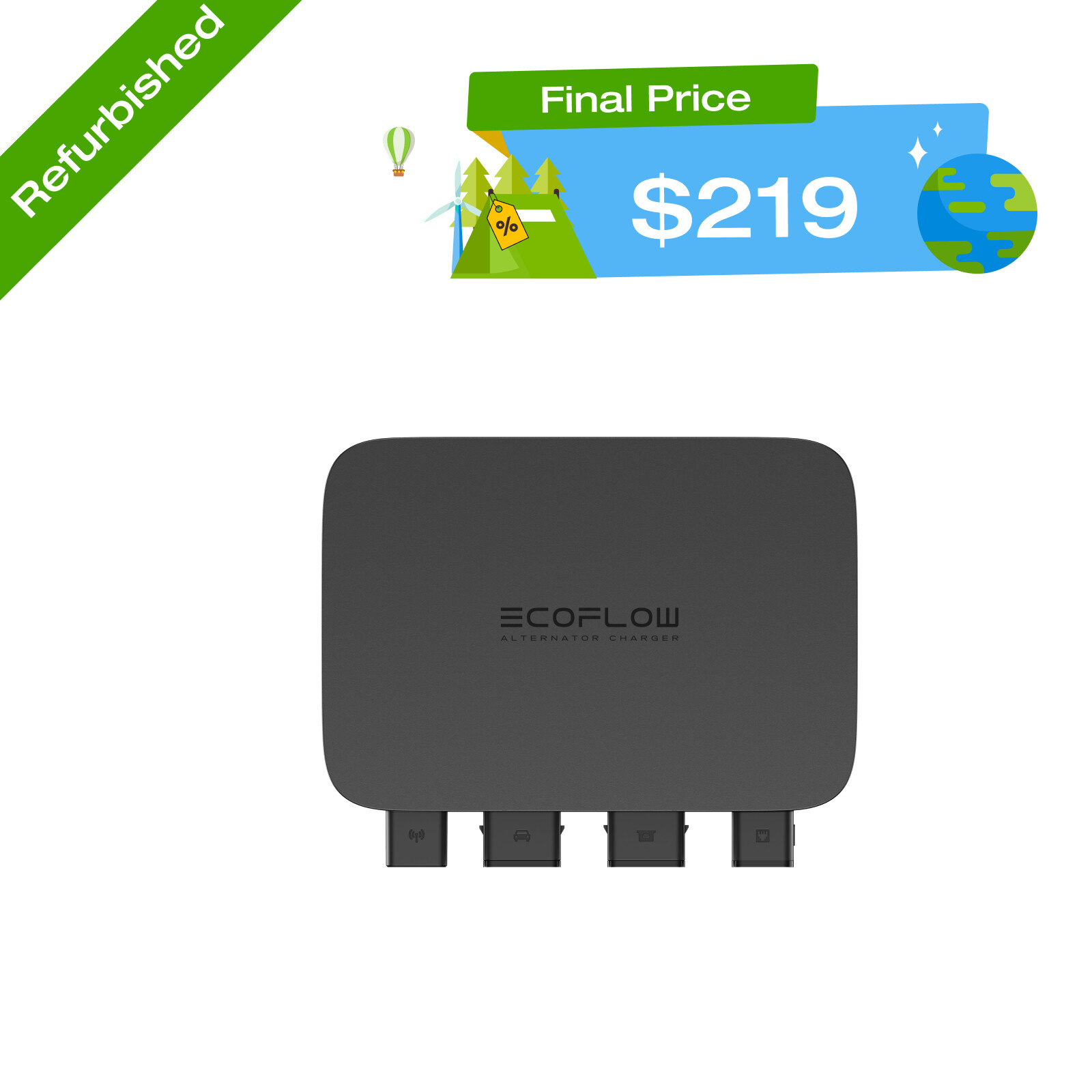 EcoFlow 800W Car Alternator Charger 3-in-1 Fast DC Charger Certified Refurbished