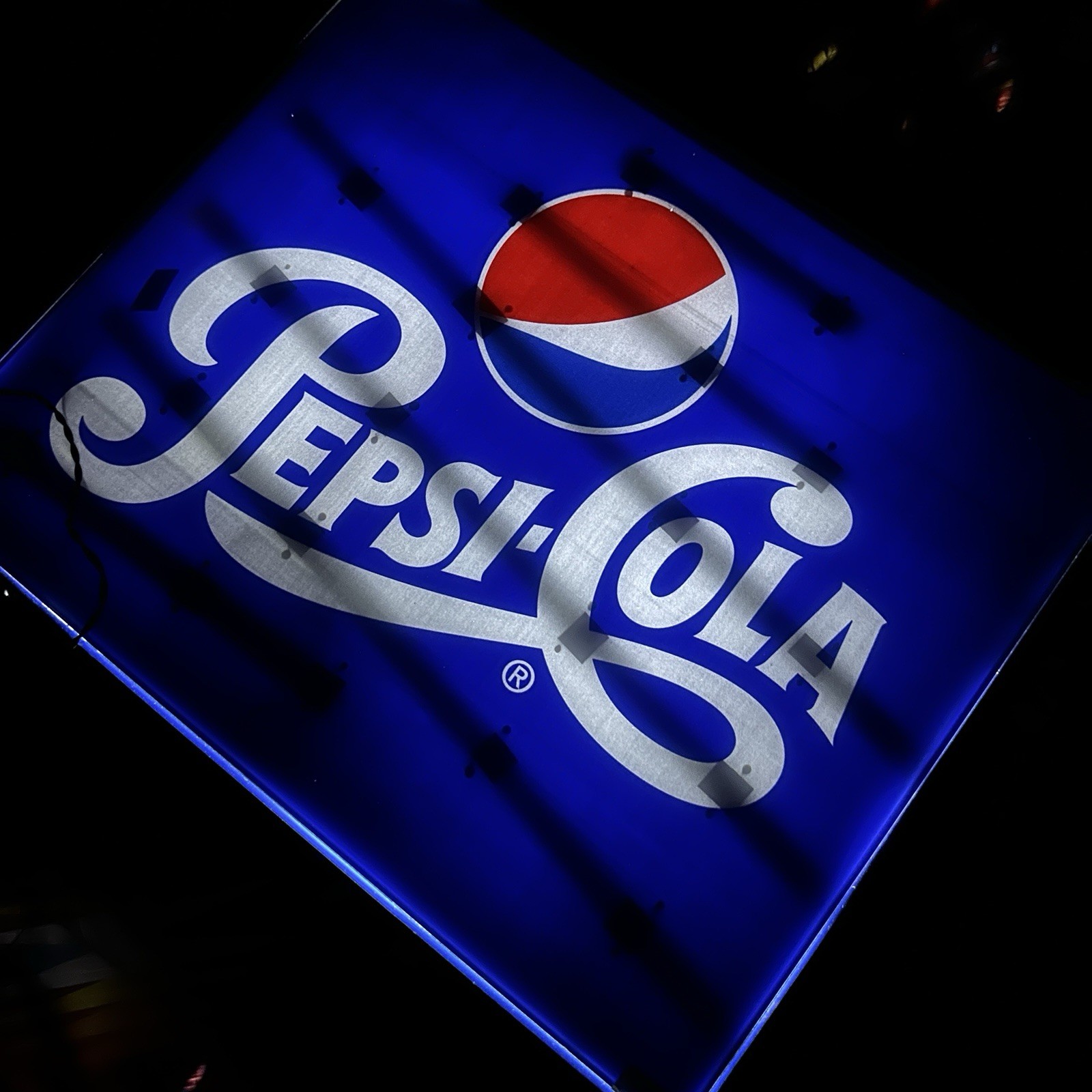 Blue Pepsi Cola Open Light Up Sign 20”x 16.5” (Power Cord Not Included) TESTED!