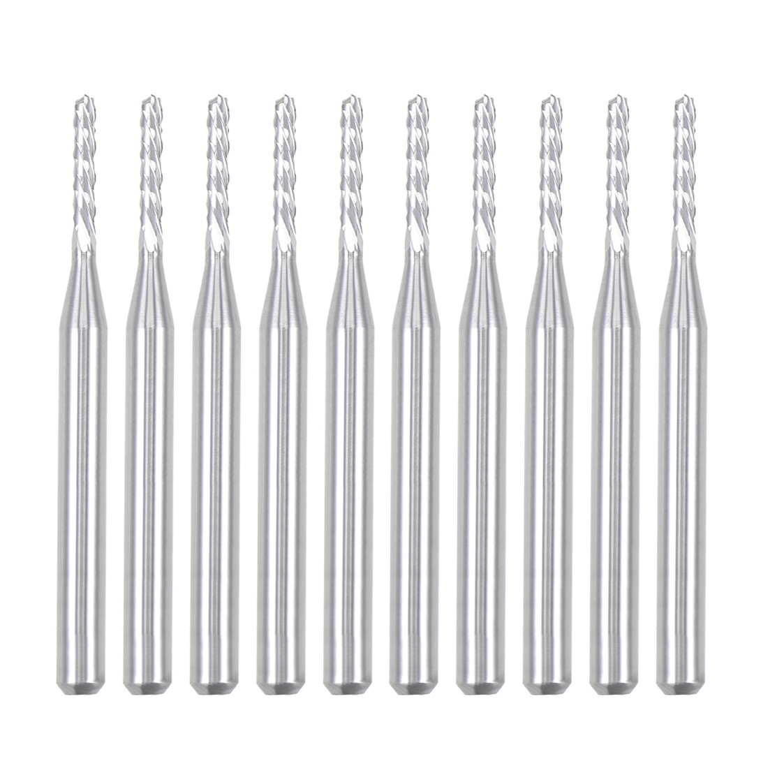 10Pcs 1.5mm x 38mm Carbide End Mill Milling Cutter CNC Router Bits 1/8" Shank