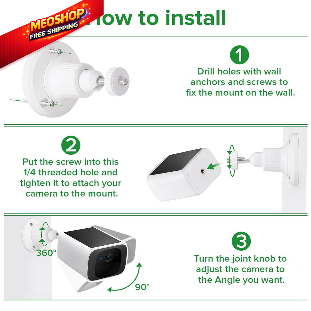 wochel 2Pack Security Camera Mount Compatible with eufy Solocam White