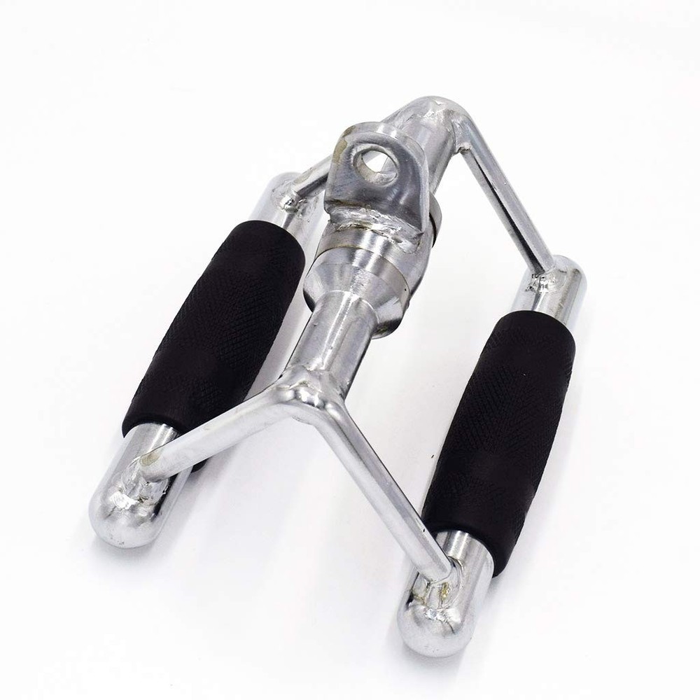 LAT Pull Down Bar, Strength Training Deluxe Single Double D Handle Tricep Rop...