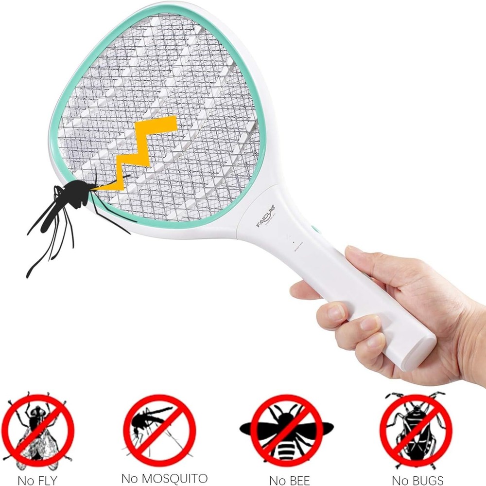 Handheld Bug Zapper Racket Electric Fly Swatter