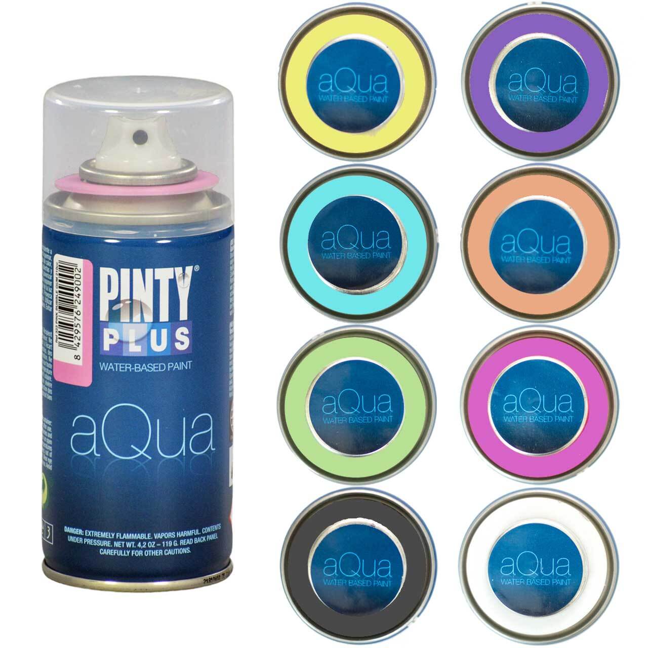 Pintyplus Aqua Water Based Spray Paint, 8 Piece Mini Artist Set - Pastel Colors