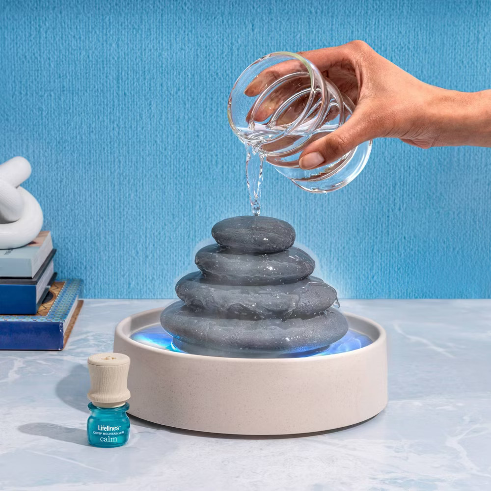 Lifelines Stacking Stones Diffuser Cascading Mist Ambient Lighting
