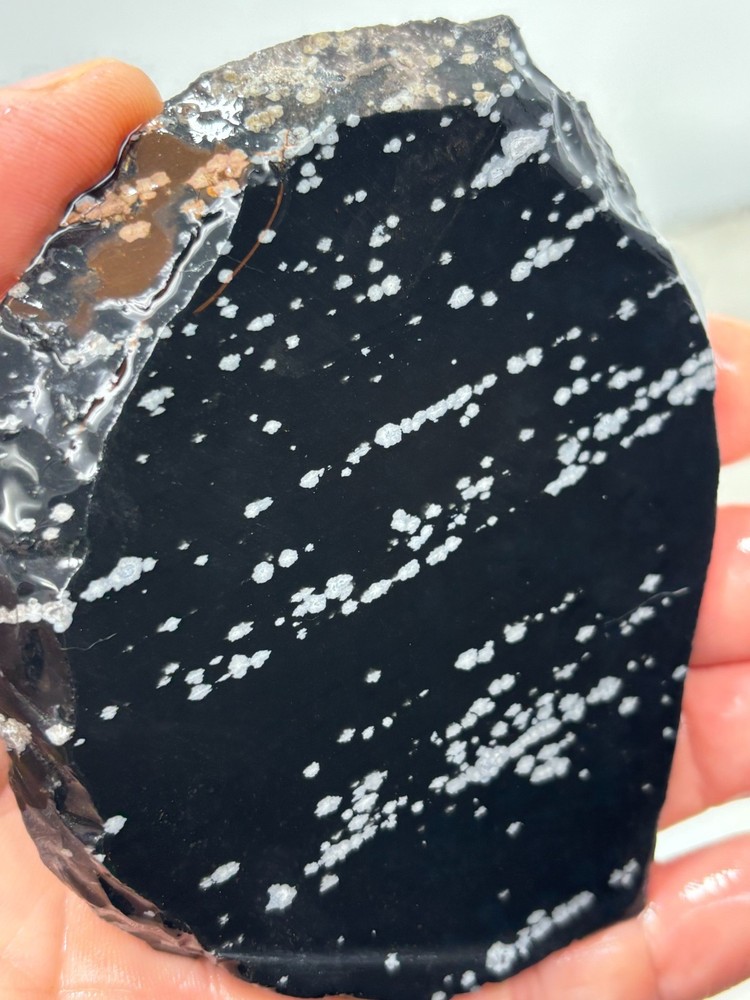 Snowflake Obsidian Slab Lapidary Cabbing Knapping Combo ship avail