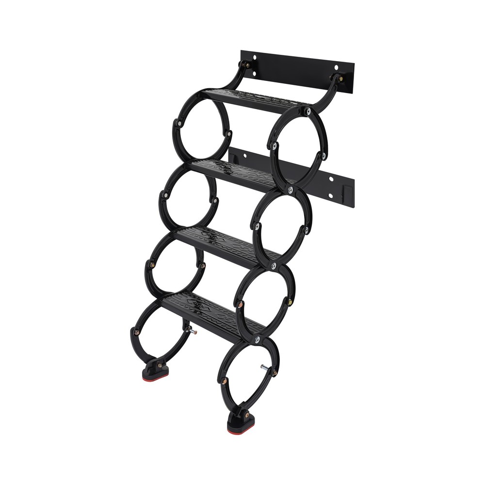 4 Steps Wall Mounted Attic Ladder, Pull Down Telescoping Step Ladder, Black New~