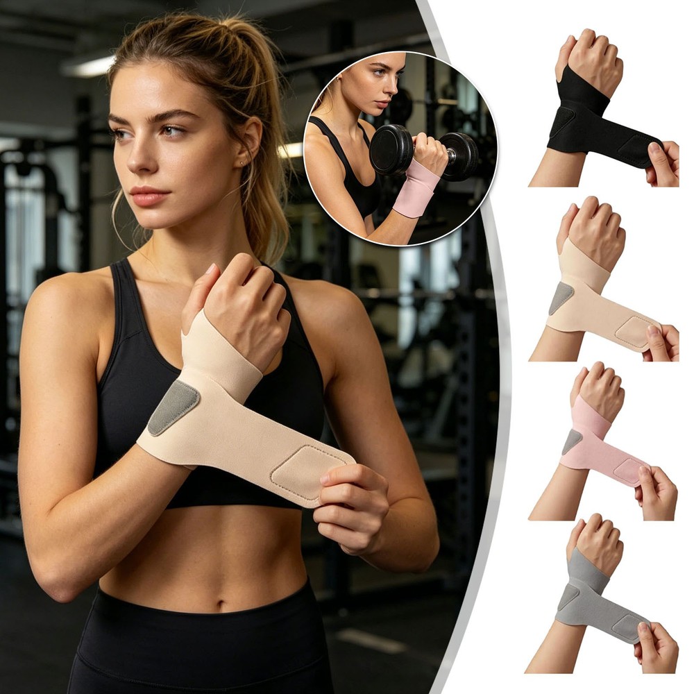 Serevi Adjustable Wrist Wraps Elastic Compression Support Thumb Loop Flexible
