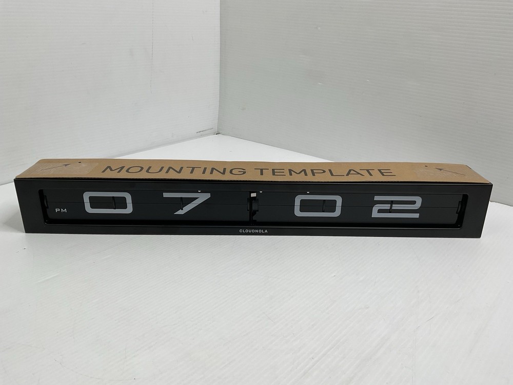 Cloudnola Flip Clock Wall Clock Plastic Black Wall Decor
