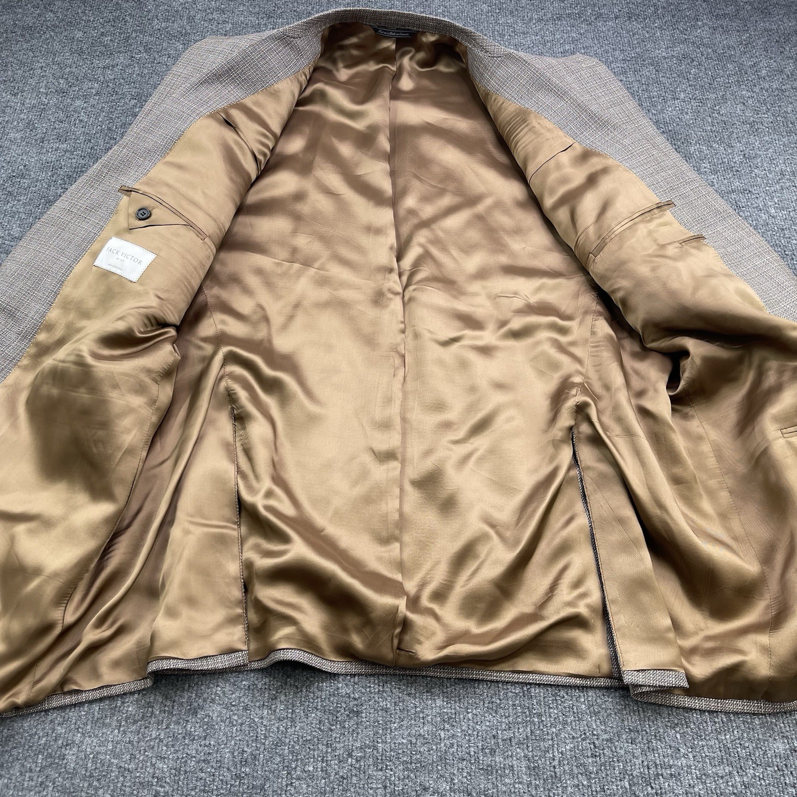 Jack Victor Luxor Sport Coat Super 110’s Wool Tan Men’s Size 48 X-Long 648$ NWT