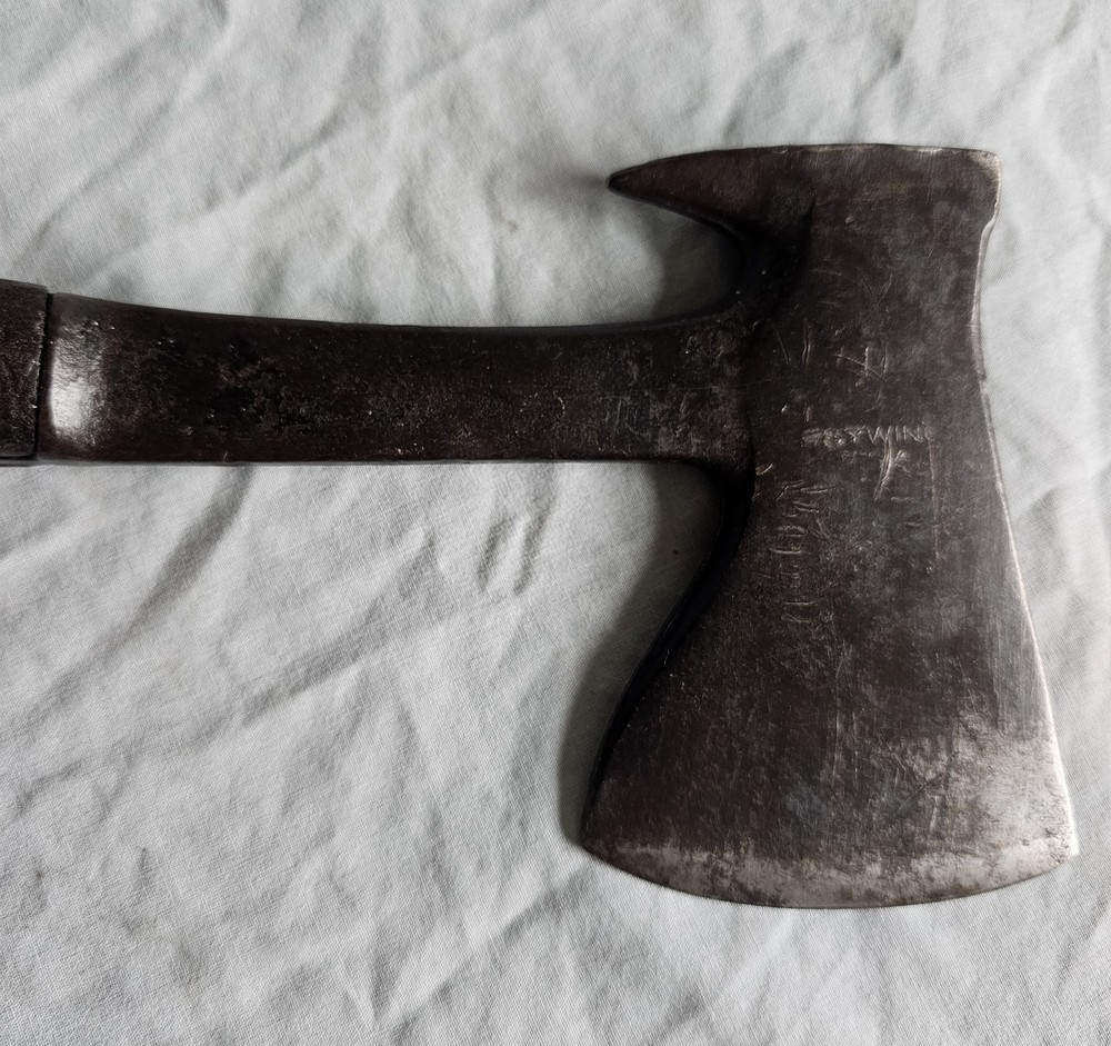 1920's antique Estwing UtilAx Trapper axe puller crate hammer 3 Rivet handle