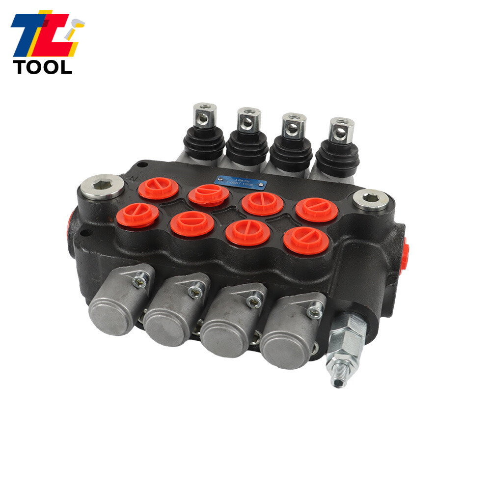 4 Spool 21 GPM 3600 PSI Hydraulic Control Valve Double Acting SAE Ports
