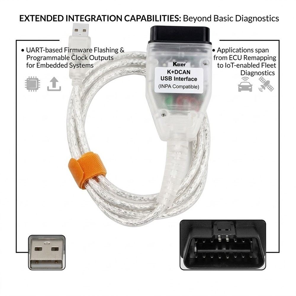 K+DCAN USB OBD2 II Interface Cable w/FT232RL Chip for BMW Diagnostic Scanner
