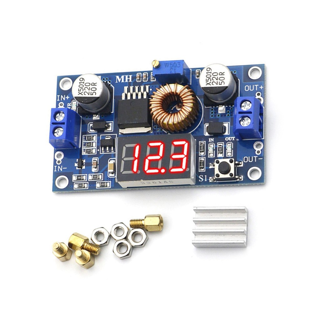 Voltmeter Heatsink Standoffs DC-DC Step Down 5A Adjustable Accuracy ±0.05V