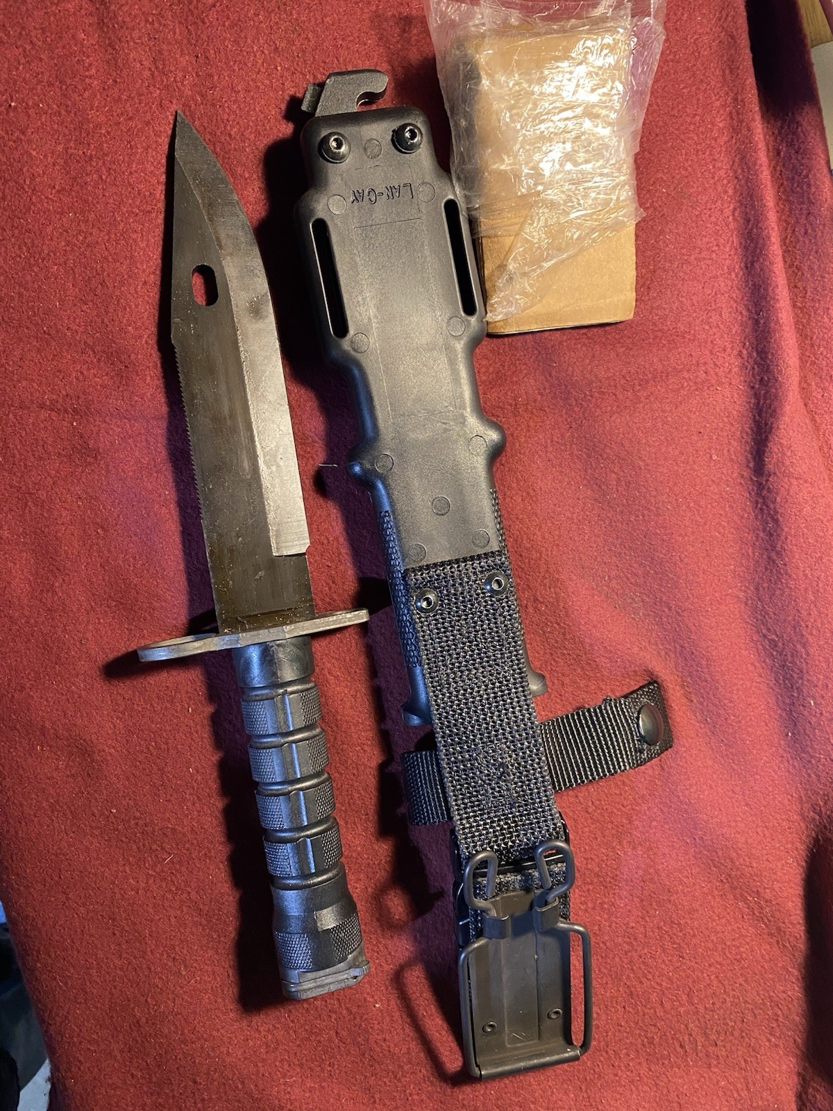 Lan Cay M9 Military All Black Scabbard And Grip UNISSUED VERY RARE Gulf War NOS