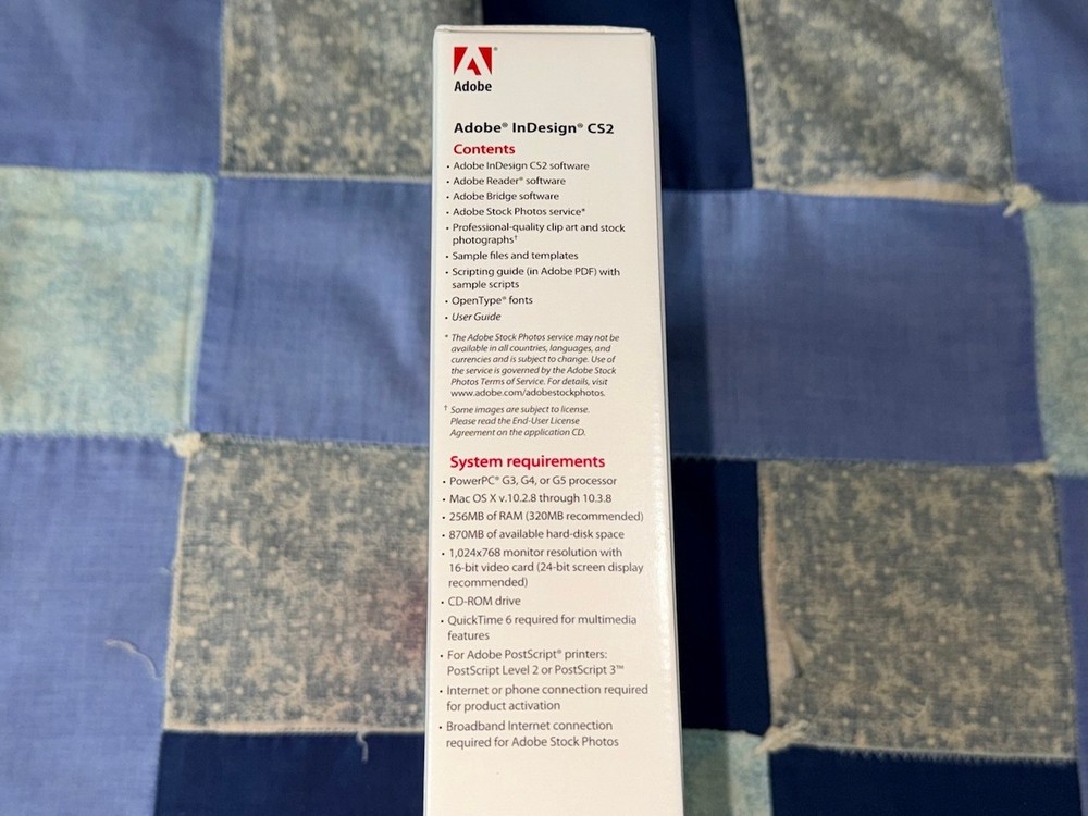 Adobe Indesign CS2 software for Mac, In Design w/ serial number, CIB, Boxed