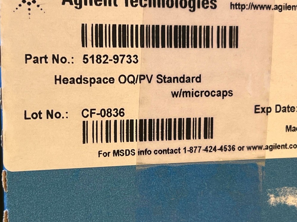Agilent 5182-9733 OQ/PV headspace sample