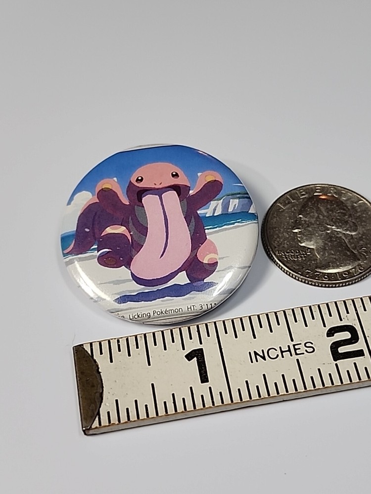 Pokemon Button Pin 1.5" Lickitung