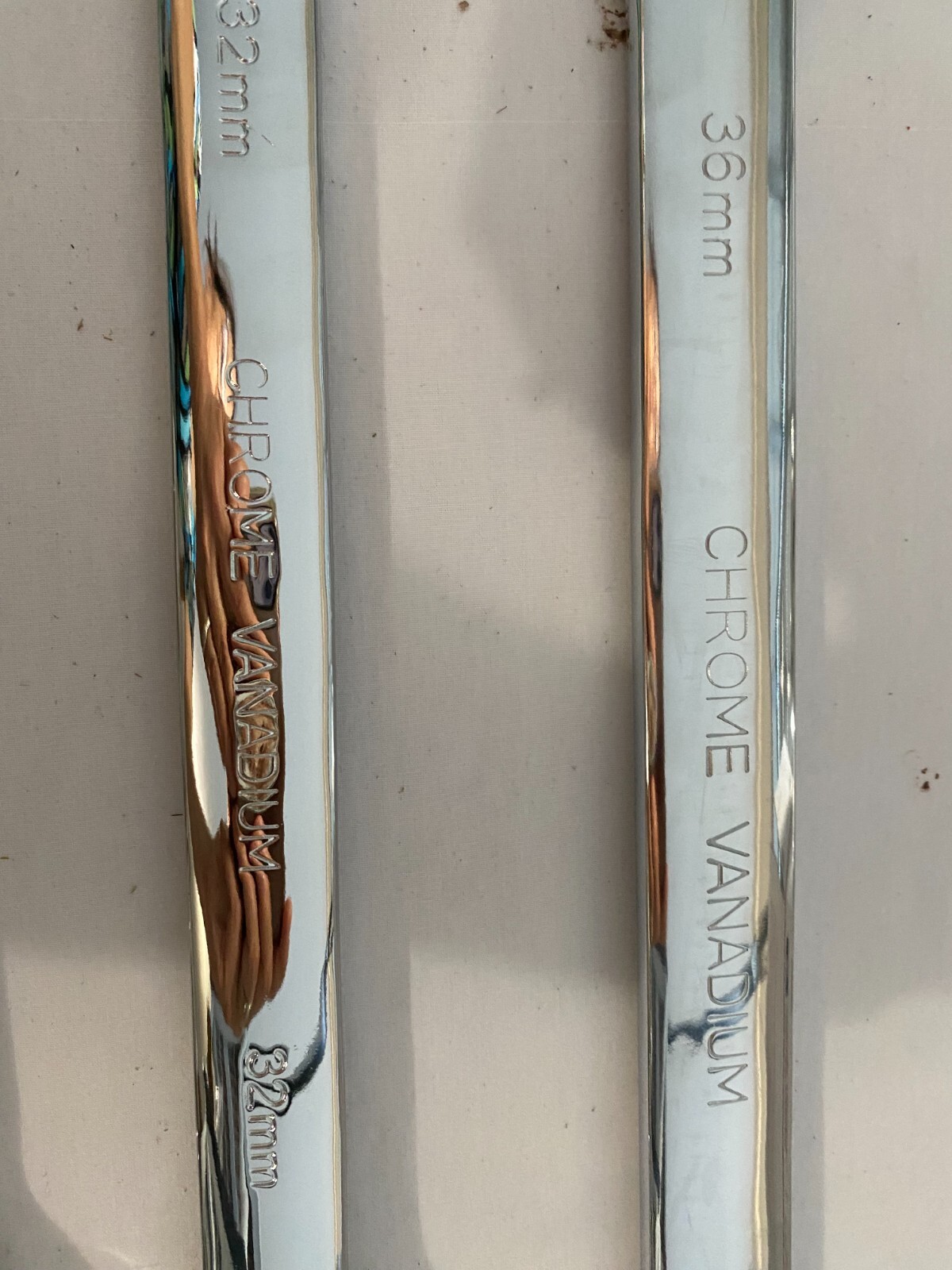 Set of 5 New Combination Wrenches 36, 32, 30, 27 and 24mm. Chrome Vanadium