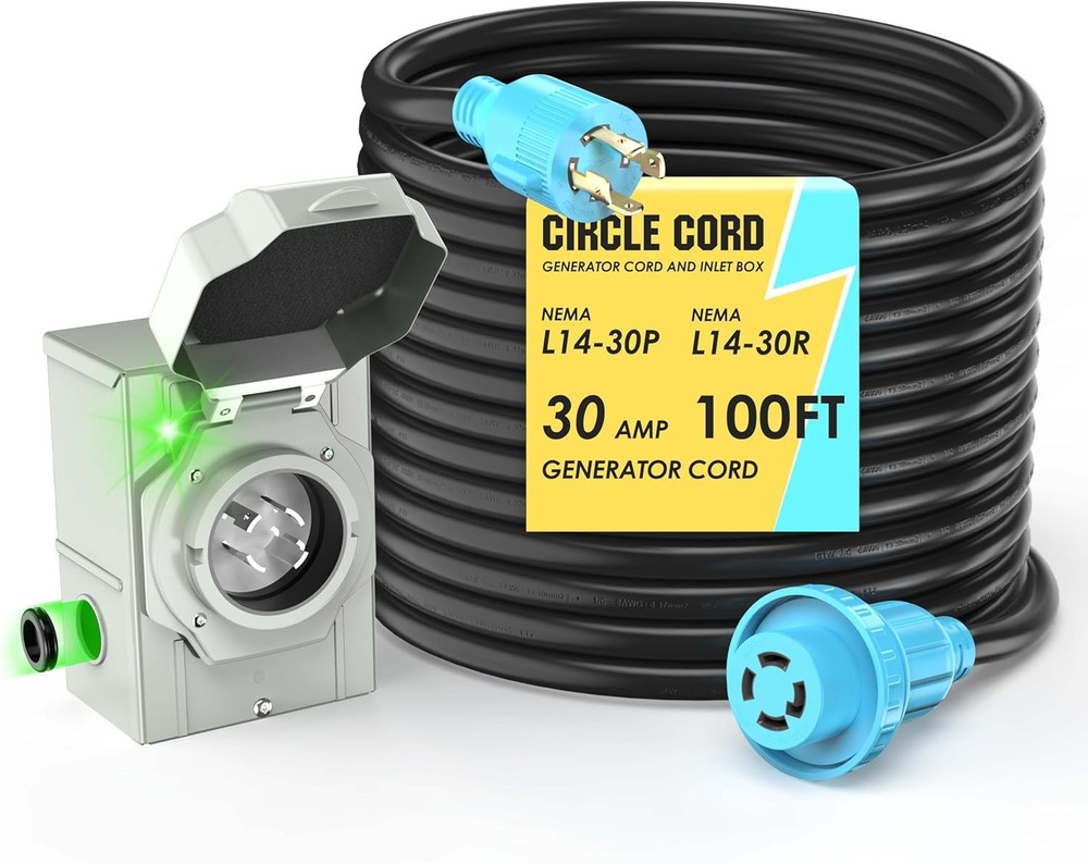 100 Ft 30 Amp Generator Cord L14-30