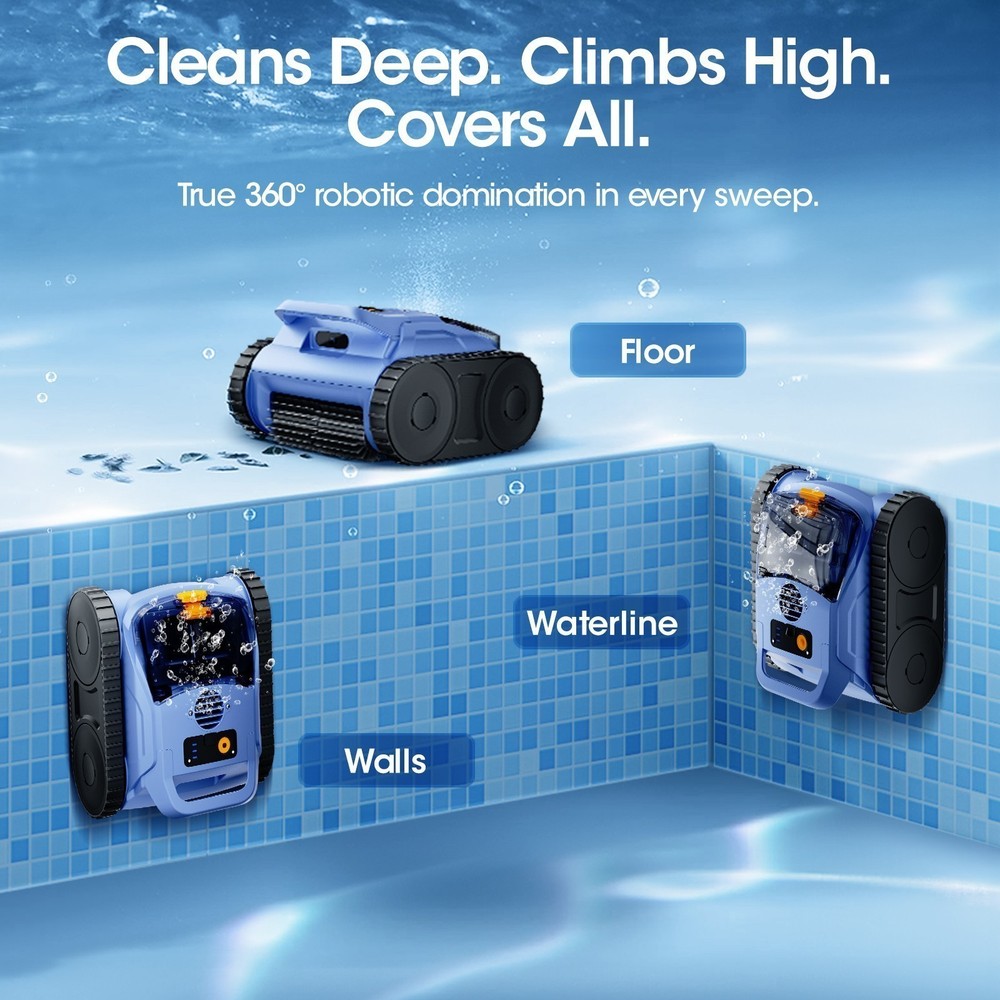 Seauto SAT20PRO Cordless Robotic Pool Vacuum, Pool Cleaner with Sonar Navigation