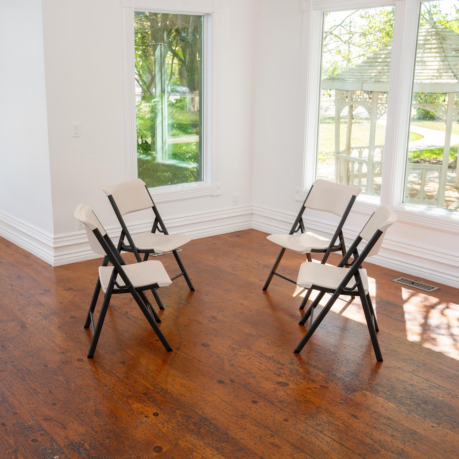 LIFETIME A-Frame Folding Chair, 4-Pack, Almond