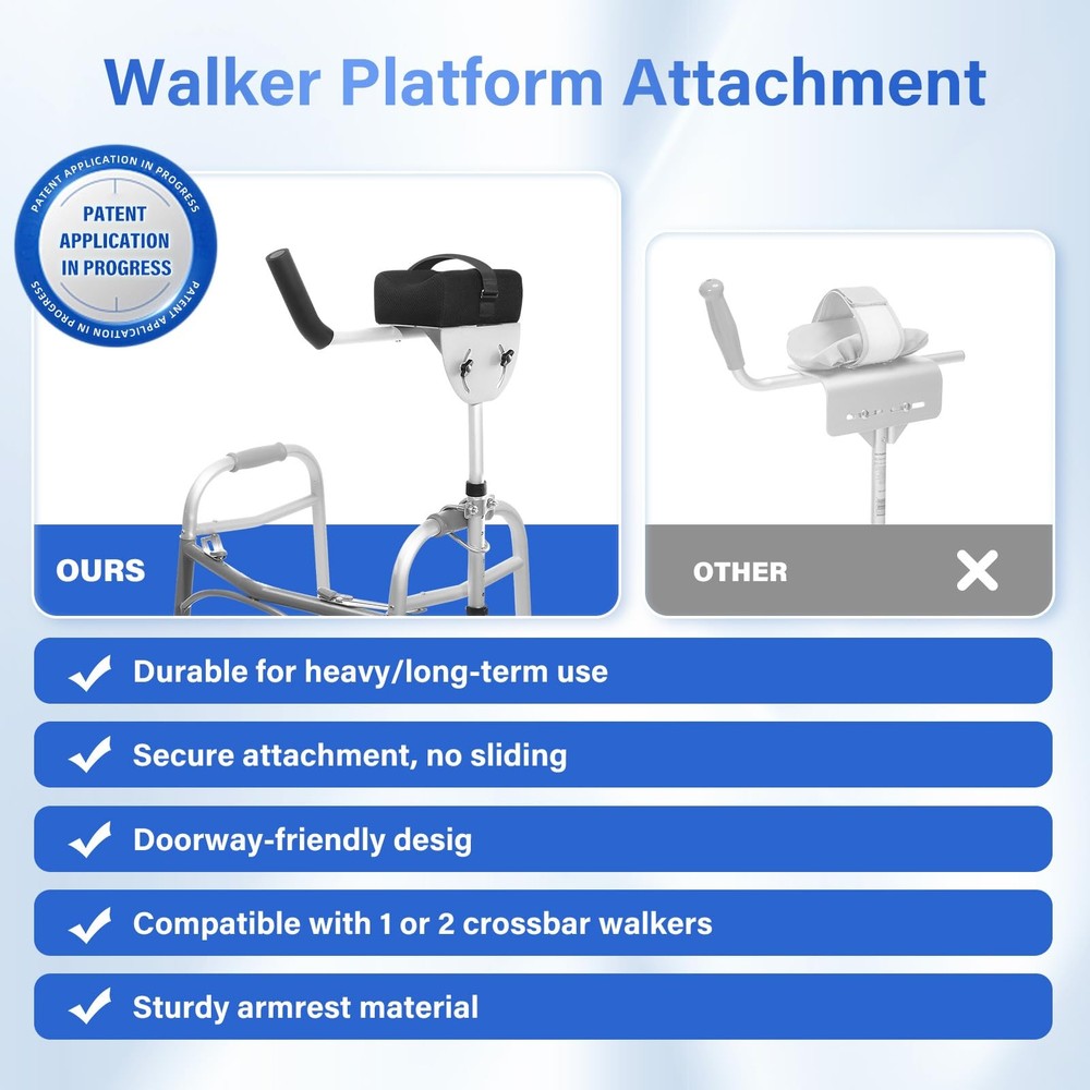 Walker Platform Attachment with Adjustable Padded Cuff - Walker Platform Acce...