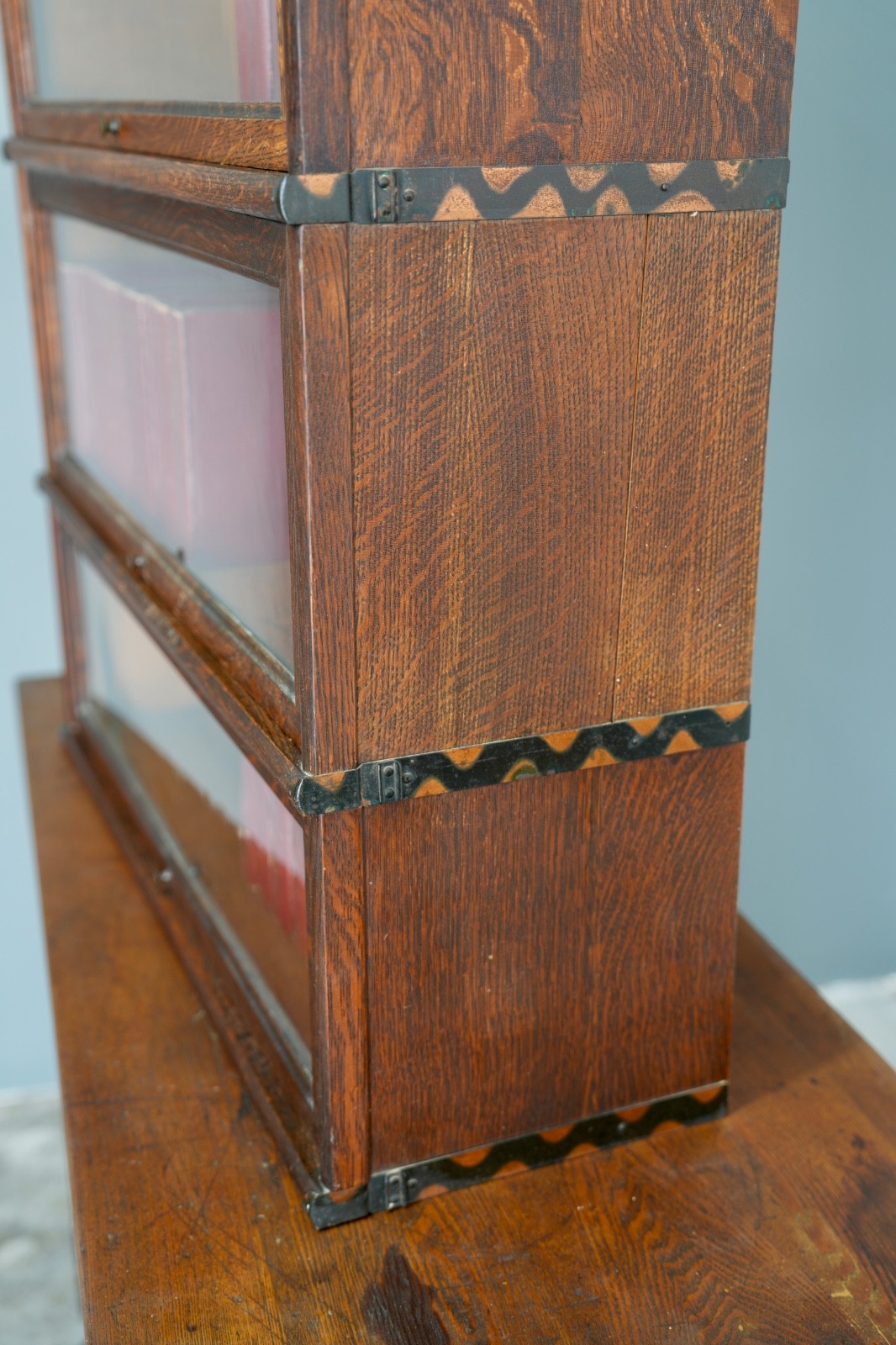 Vintage Macey Lawyer Barrister Bookcase shelf wood Cabinet Glass Doors Antique