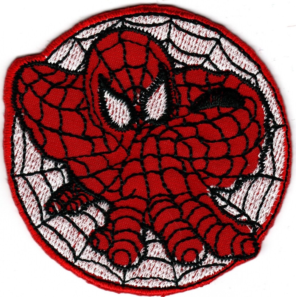 Spiderman with Web Round Embroidered Iron On Patch *New* #123