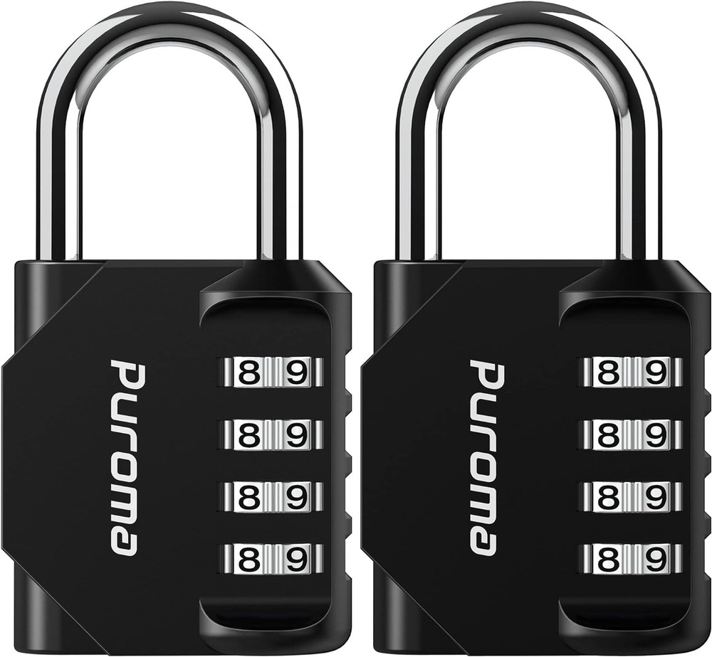 2 Pack Combination Lock for Locker 4 Digit Outdoor Waterproof Padlock for