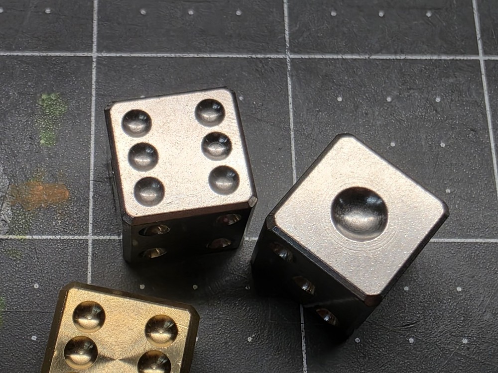 CountyComm Pair-A-Dice Ultem/Brass/Titanuim Dice Sets
