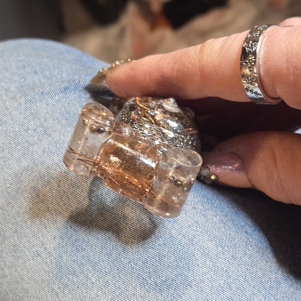 Orgonite Bear Bag Charm Copper Quartz EMF Protection