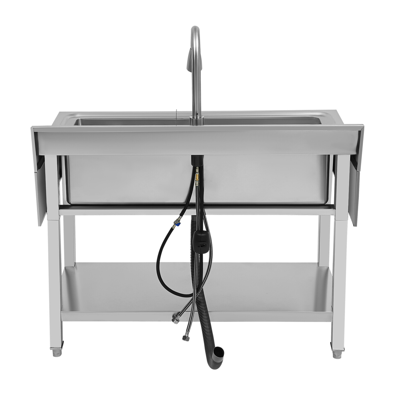 Stainless Steel Utility Sink with Faucet - Large Capacity & Adjustable Feet