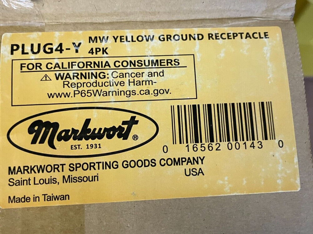 Markwort 4 Pack Molded Rubber Base Plugs (Yellow)