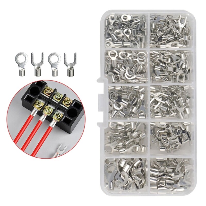 Pcs Ring Fork U-Terminal Connector Wire Crimp Fork End Cable Lugs