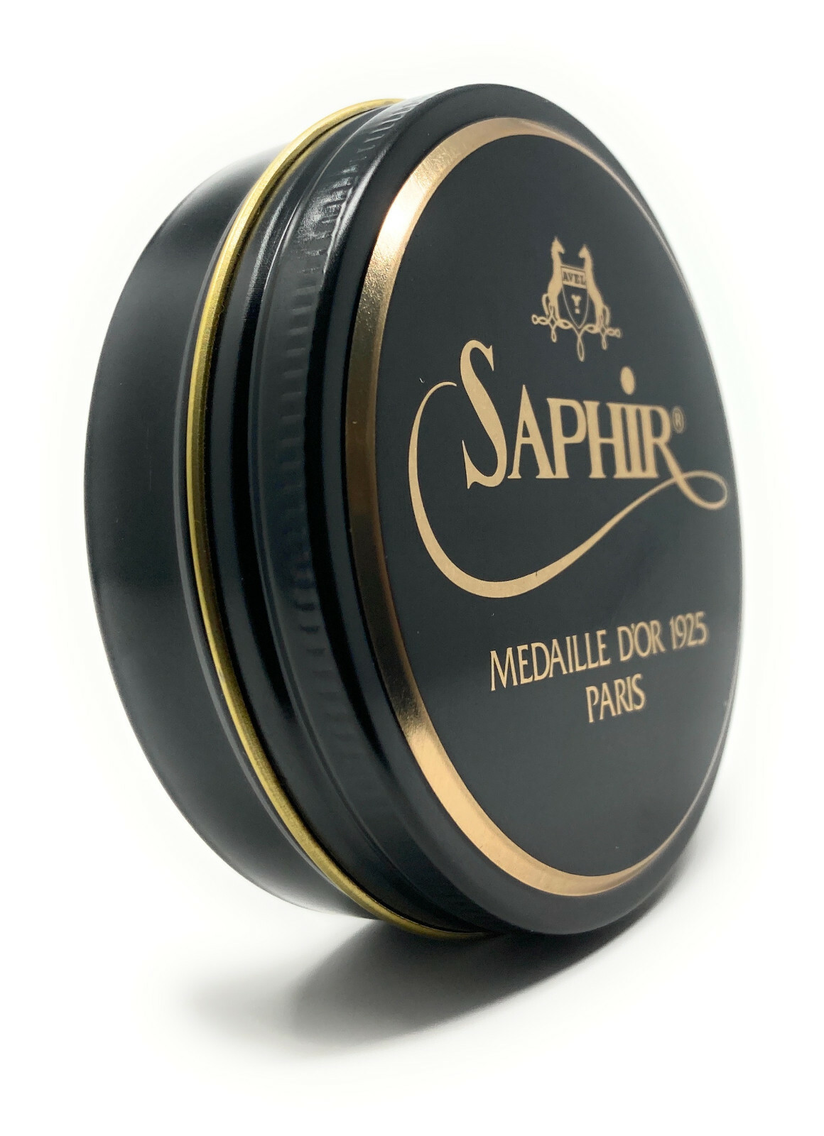 Black - Saphir Medaille d'Or Pate de Luxe Shoe Polish Wax - 50ml Tin