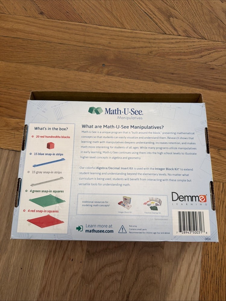 Math-U-See Manipulatives Algebra/Decimal Insert Kit