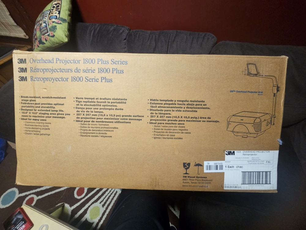 3M 1800 Overhead Projector Model 1880 - Open Box, Untested