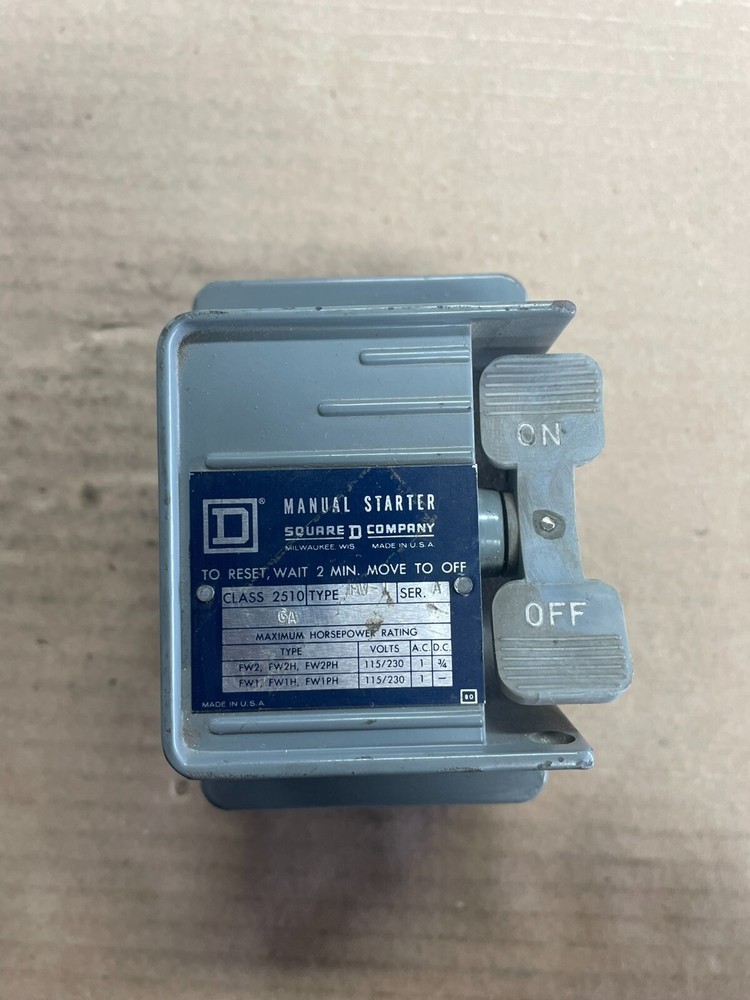 Square D Manual Starter Switch Class 2510 Type FW-1P Ser A