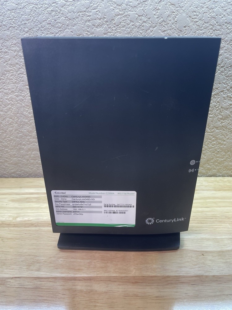 Century Link Actiontec C2300A Black Battery Powered Wireless AC Gateway Router