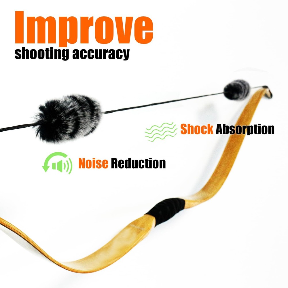 Luoyer 2 Pair Bow String Silencers Soft Bowstring Shock Absorber black