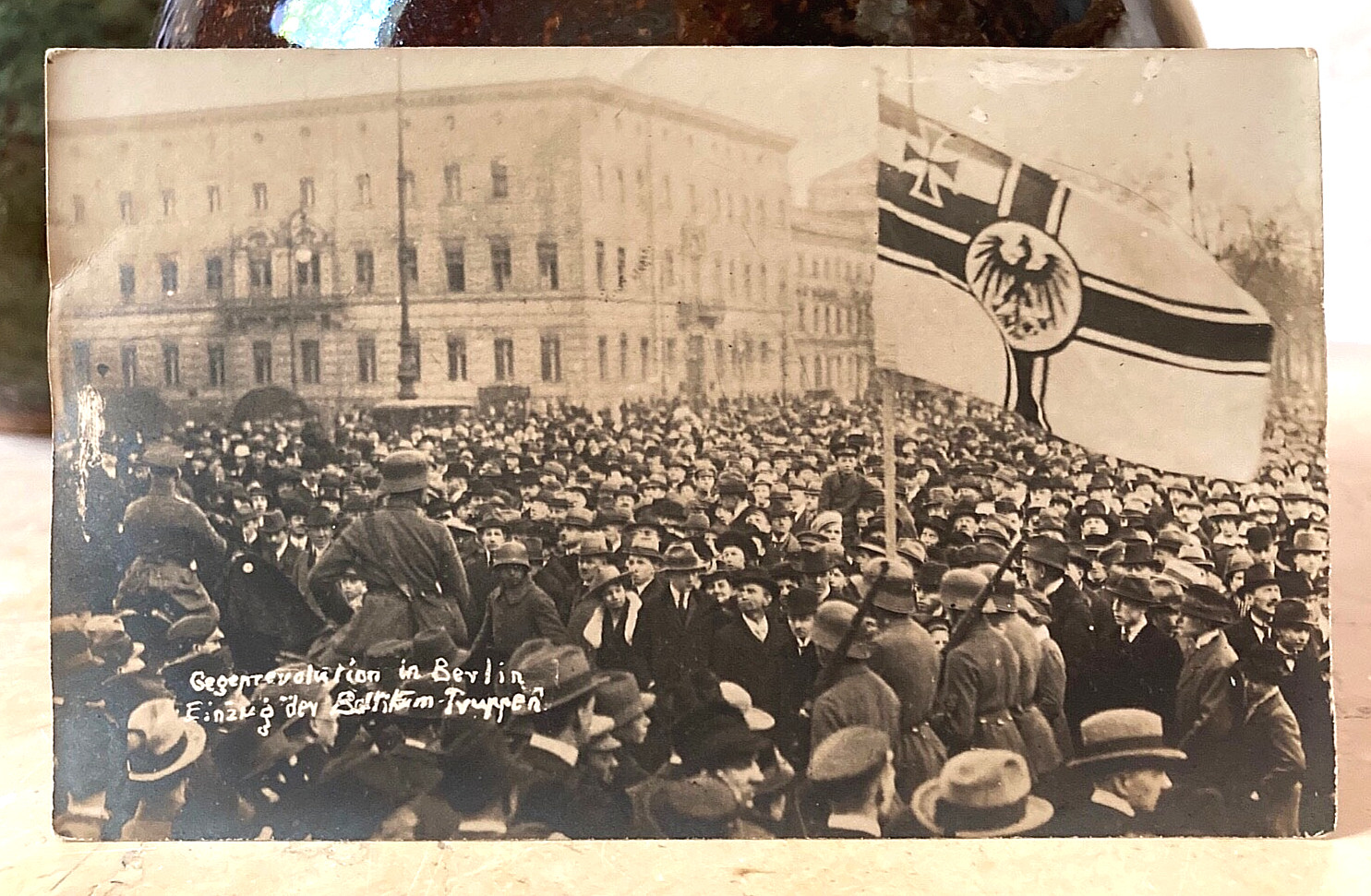 POST-WWI GERMAN FREIKORPS MARINEBRIGADE EHRHARDT BERLIN 1920 PHOTO POSTCARD RPPC