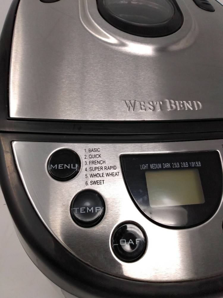 West Bend 41300 Dual Blade Bread Maker 2.5 lb | Powers On | Missing Paddle