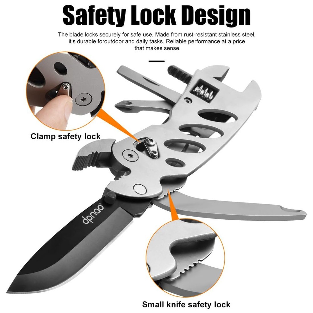 Multitool Wrench With 7 Tools/Pliers/Wire Cutter/Flat Screwdriver/Phillips Sc...
